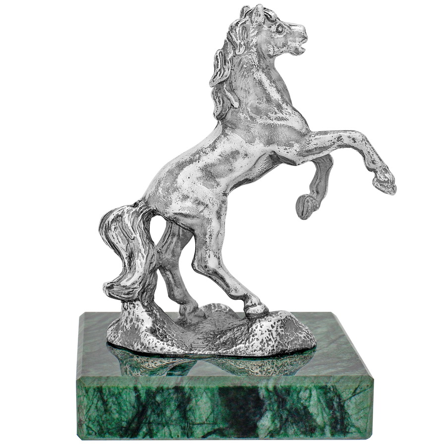 Серебряная статуэтка Лошадь большая на траве (Подарок на Год Лошади)Фото 28659-02.jpg