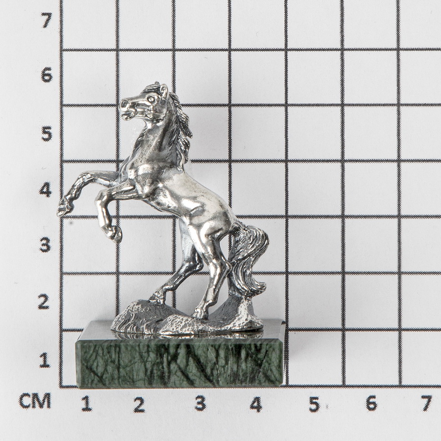 Серебряная статуэтка Лошадь большая на траве (Подарок на Год Лошади)Фото 28659-03.jpg