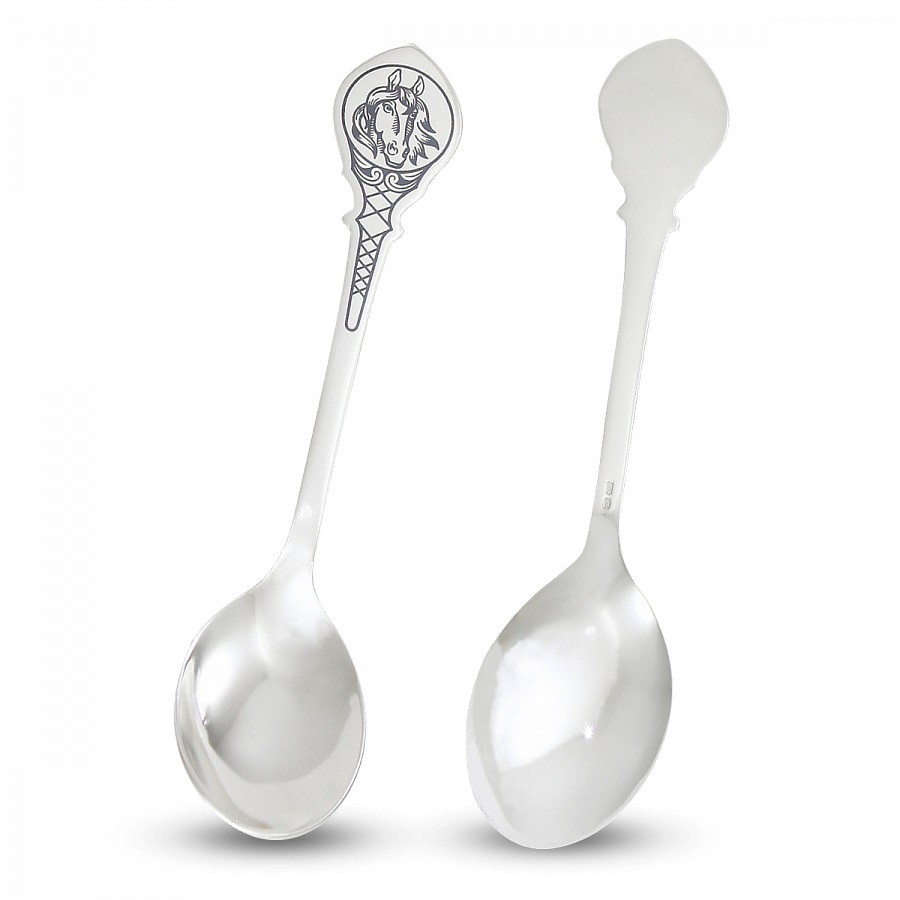 Серебряная чайная ложка Год Лошади (ПОДАРОК НА ГОД ЛОШАДИ)