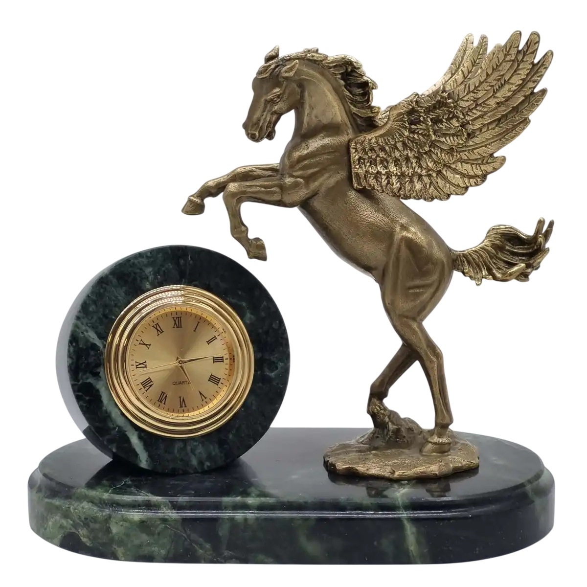 Бронзовые часы Пегас (Подарок на Год Лошади)