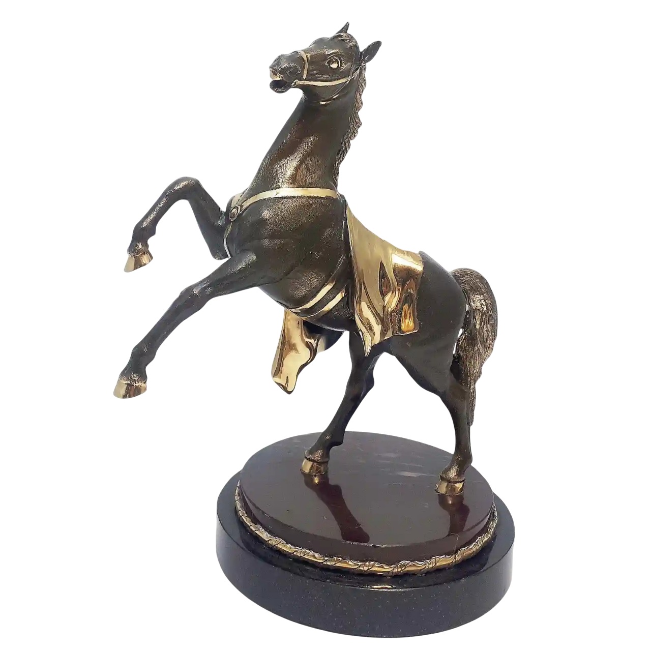 Бронзовая статуэтка  Конь 2 яшма (Подарок на Год Лошади)