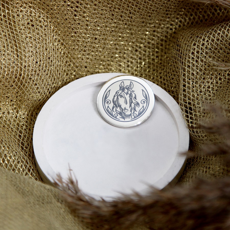 Серебряная сувенирная монета ЛошадьФото 28718-02.jpg