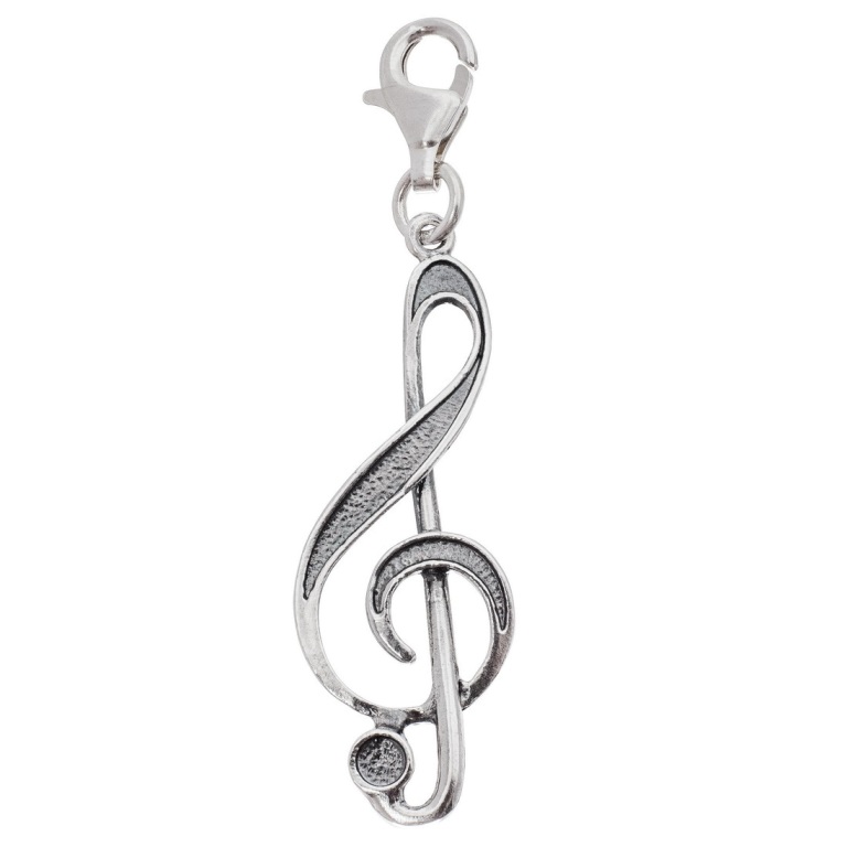 Серебряный брелок Скрипичный ключ