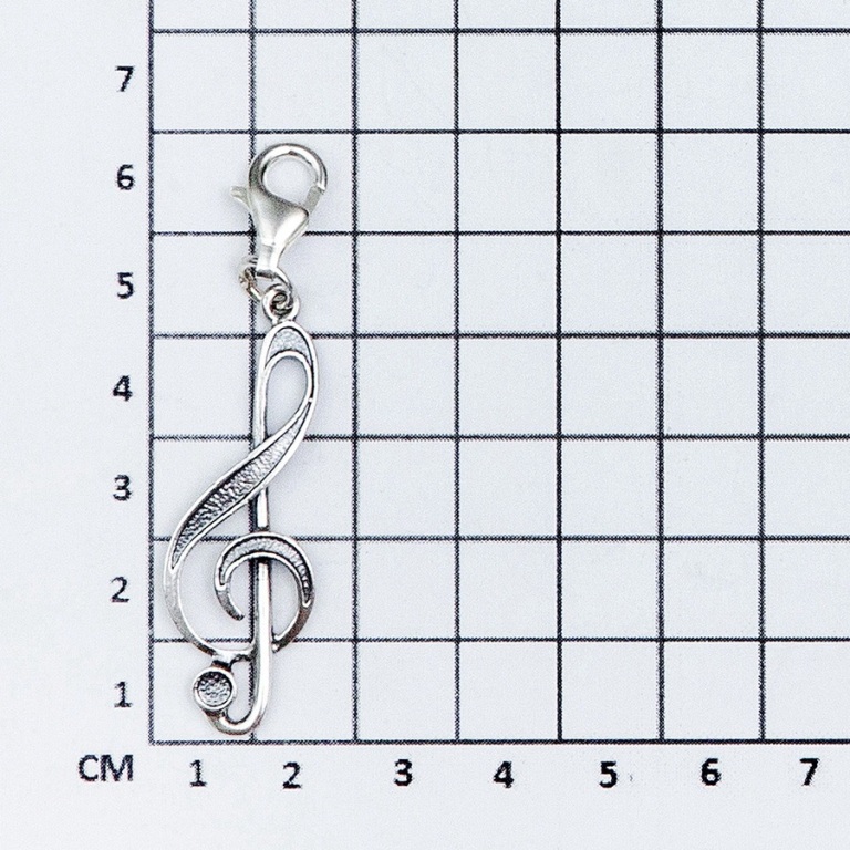 Серебряный брелок Скрипичный ключФото 28725-02.jpg