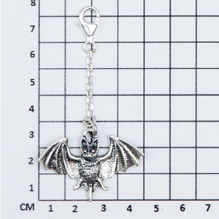 Серебряный брелок Летучая мышьФото 28726-02.jpg