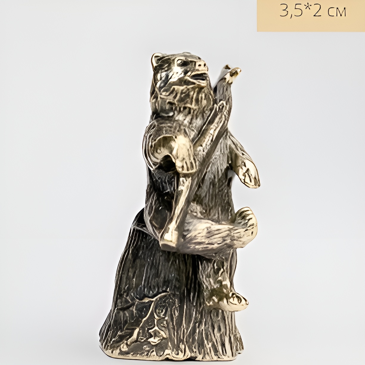 Бронзовый наперсток Медведь на пне