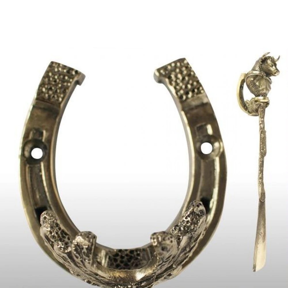 Бронзовый держатель для ложки Подкова