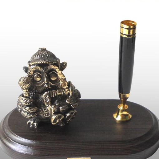 Бронзовый письменный набор Сова журналист 