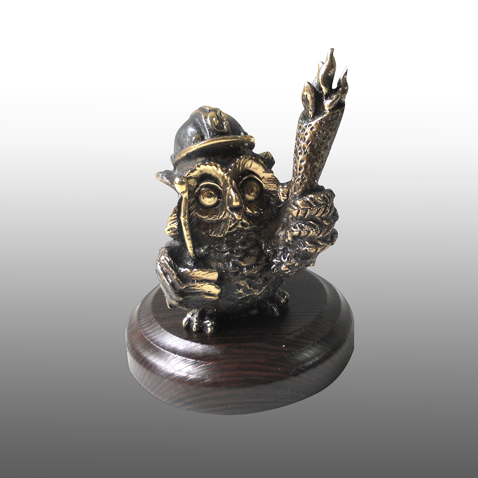 Бронзовая статуэтка Сова газовщик 