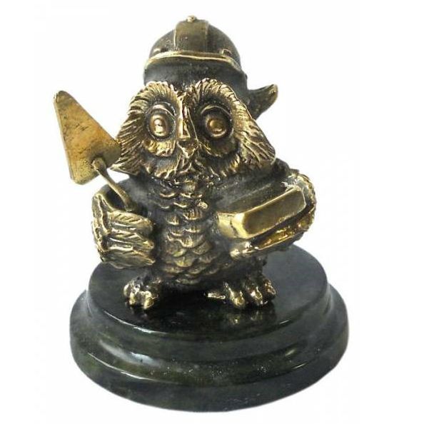 Бронзовая статуэтка Сова строитель