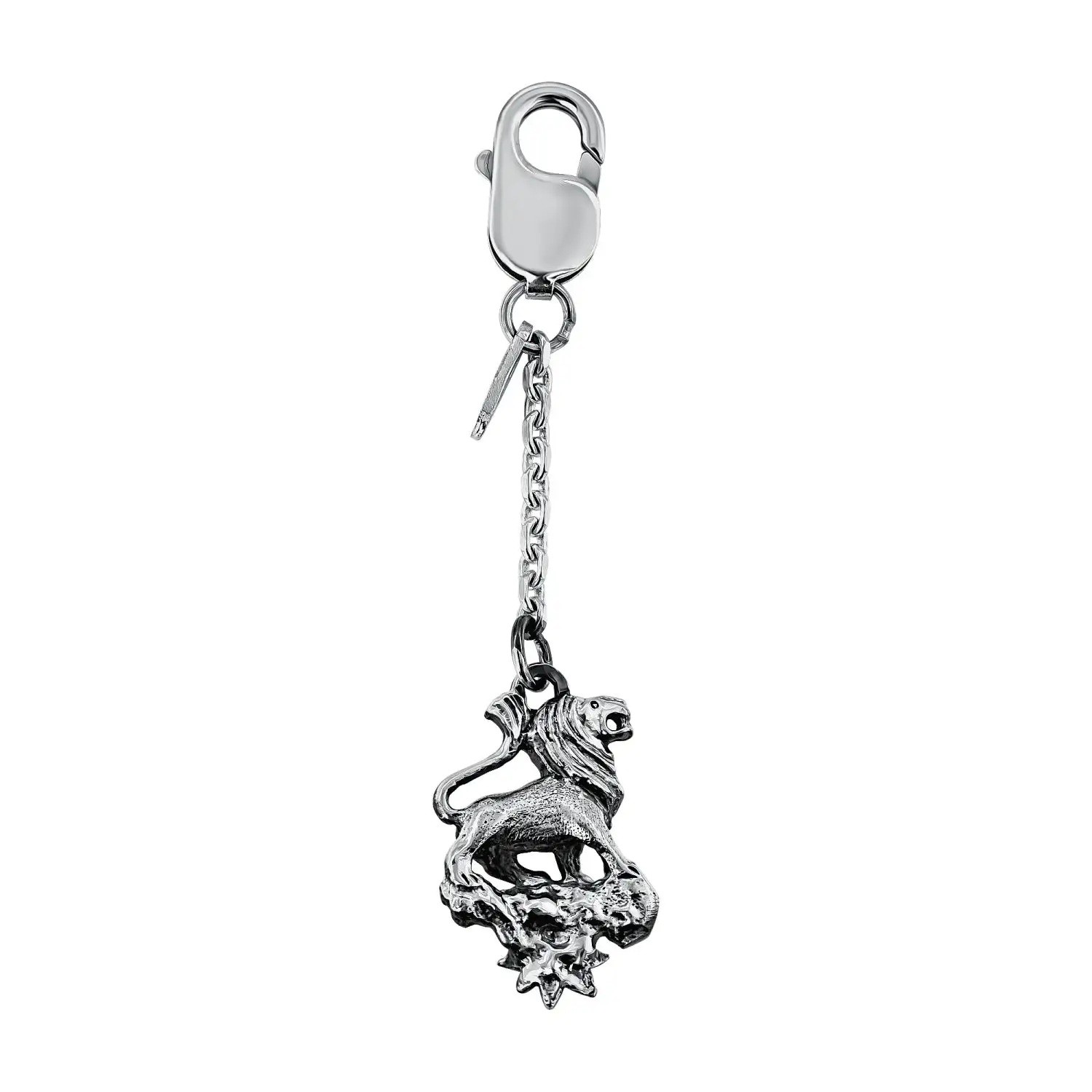 Серебряный брелок Зодиак-Лев 