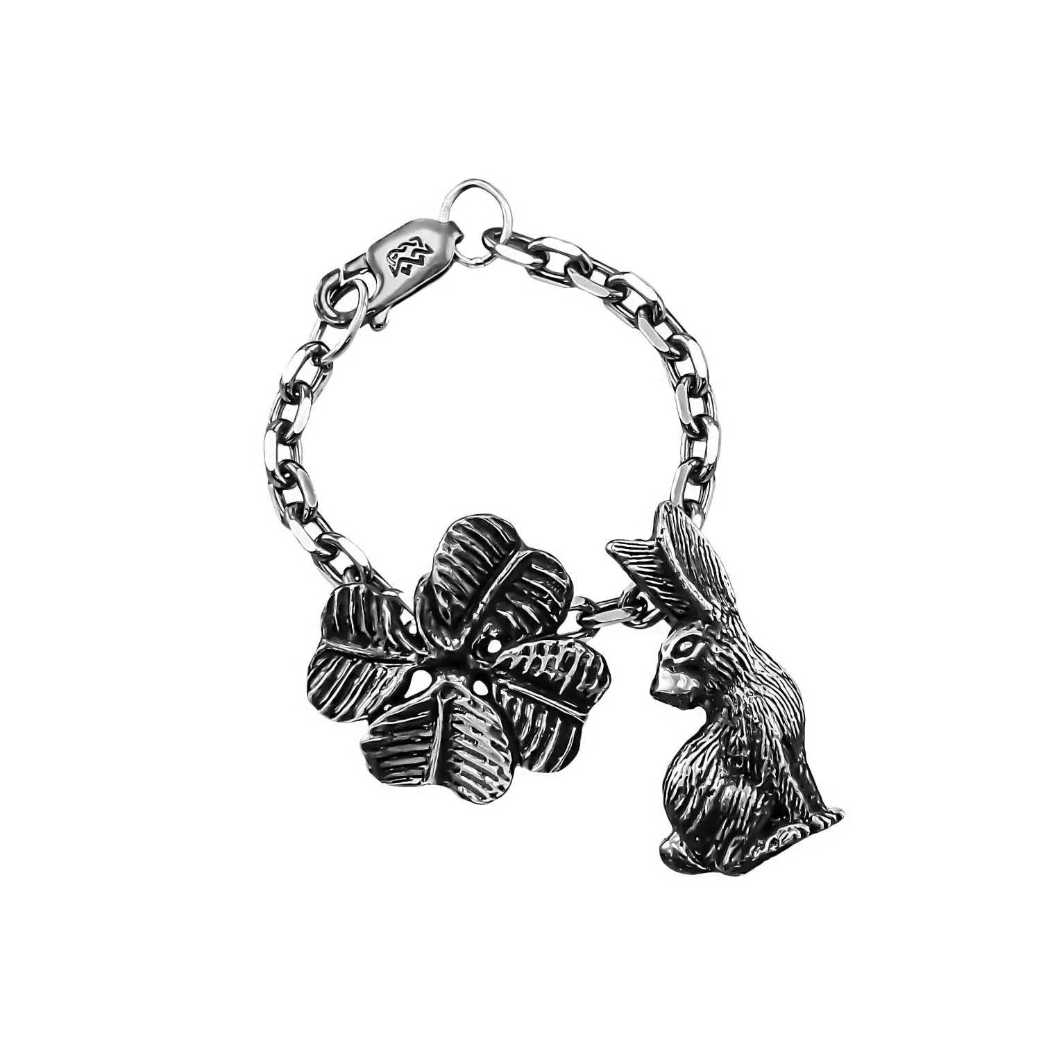 Серебряный брелок Зайка