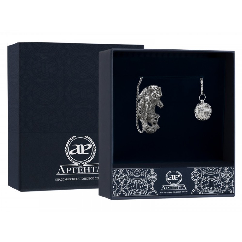 Серебряный ионизатор Собака с мячомФото 28792-02.jpg