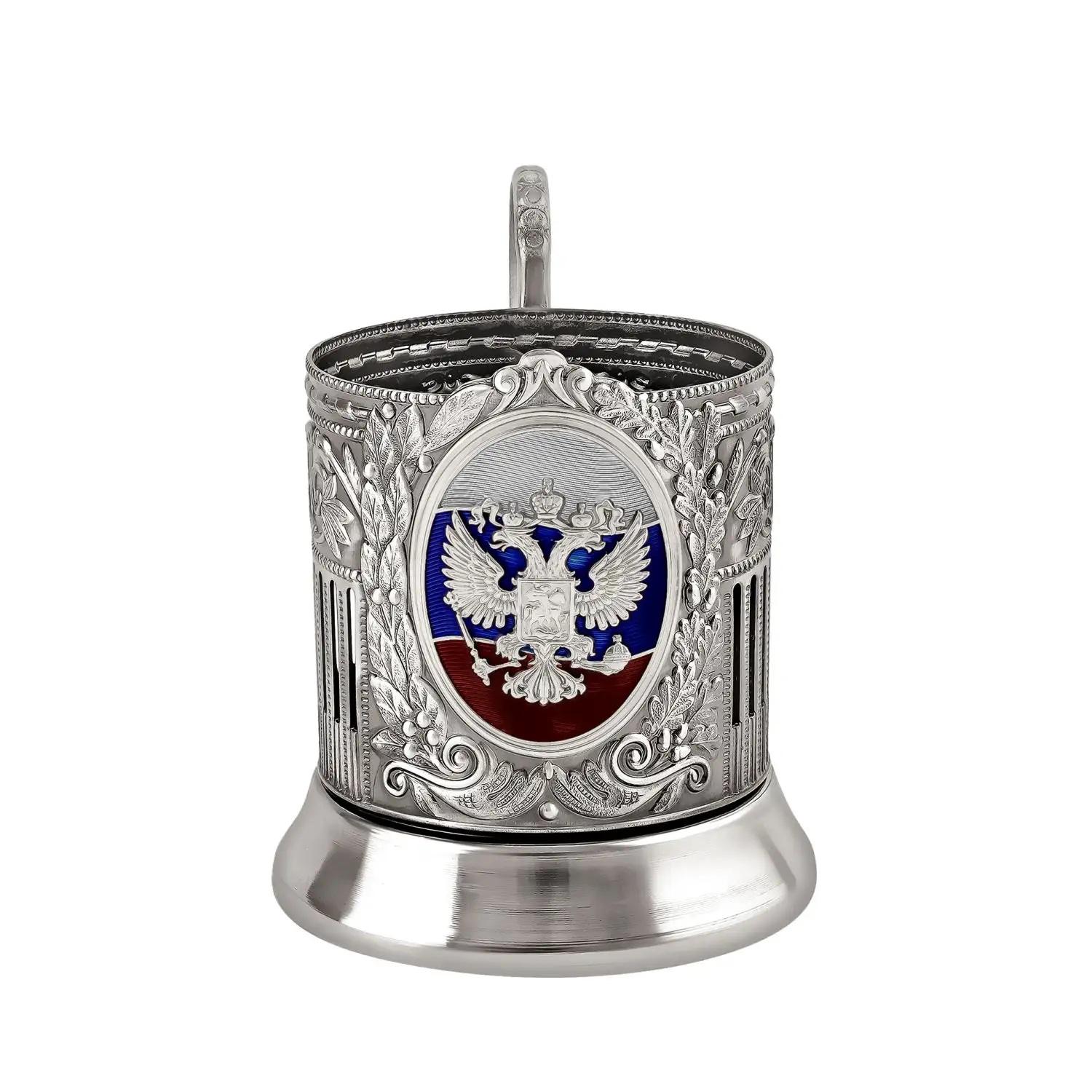 Никелированый набор  для чая  Герб РФ Фото 28796-02.jpg