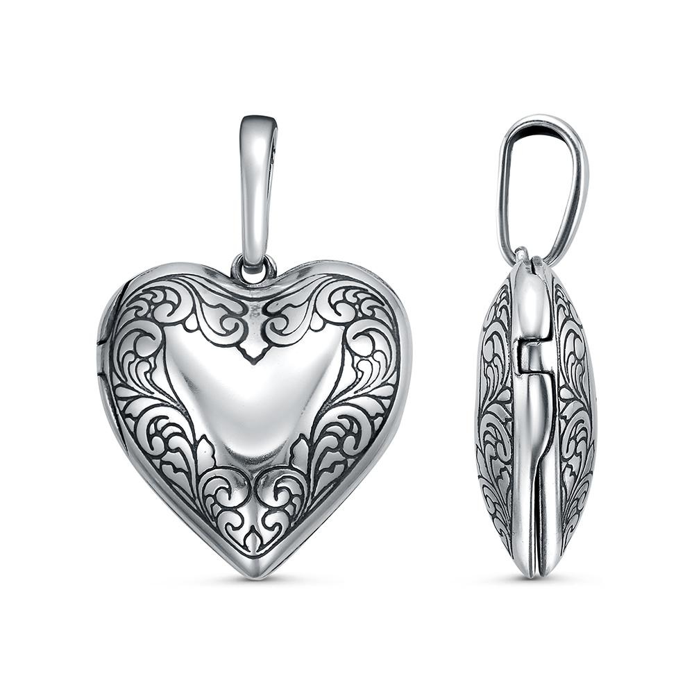 Серебряная подвеска Медальон сердце