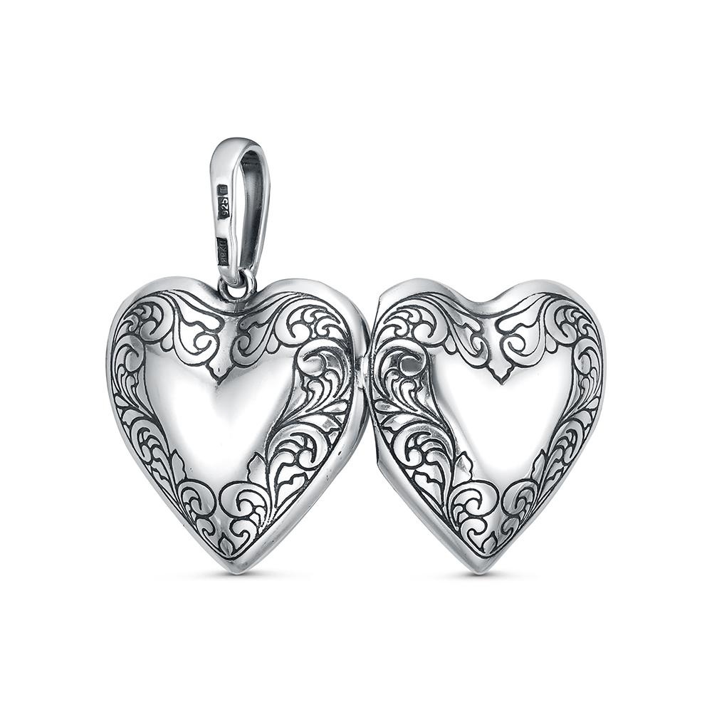 Серебряная подвеска Медальон сердцеФото 28952-03.jpg