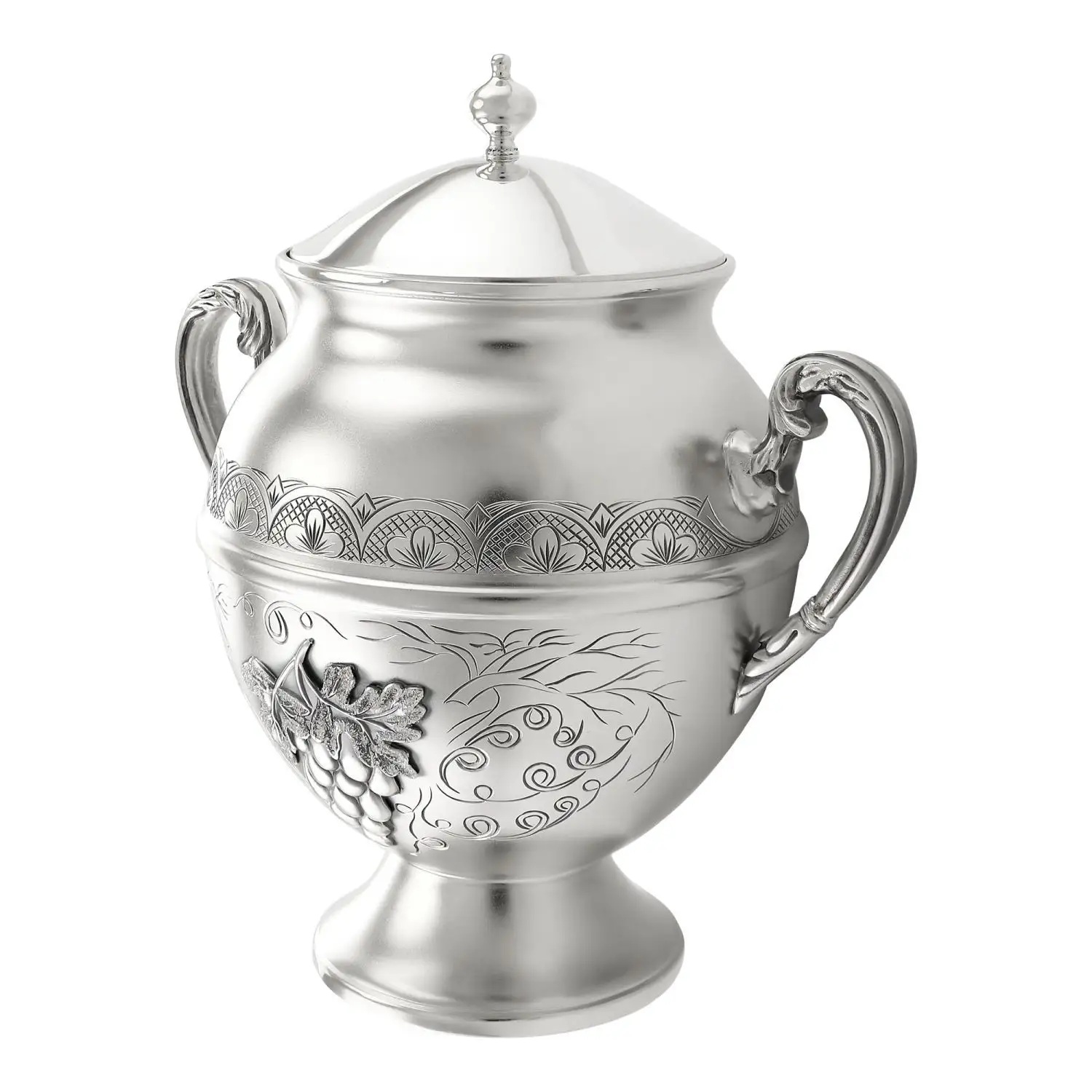 Серебряная сахарница № 17 Виноградная лоза