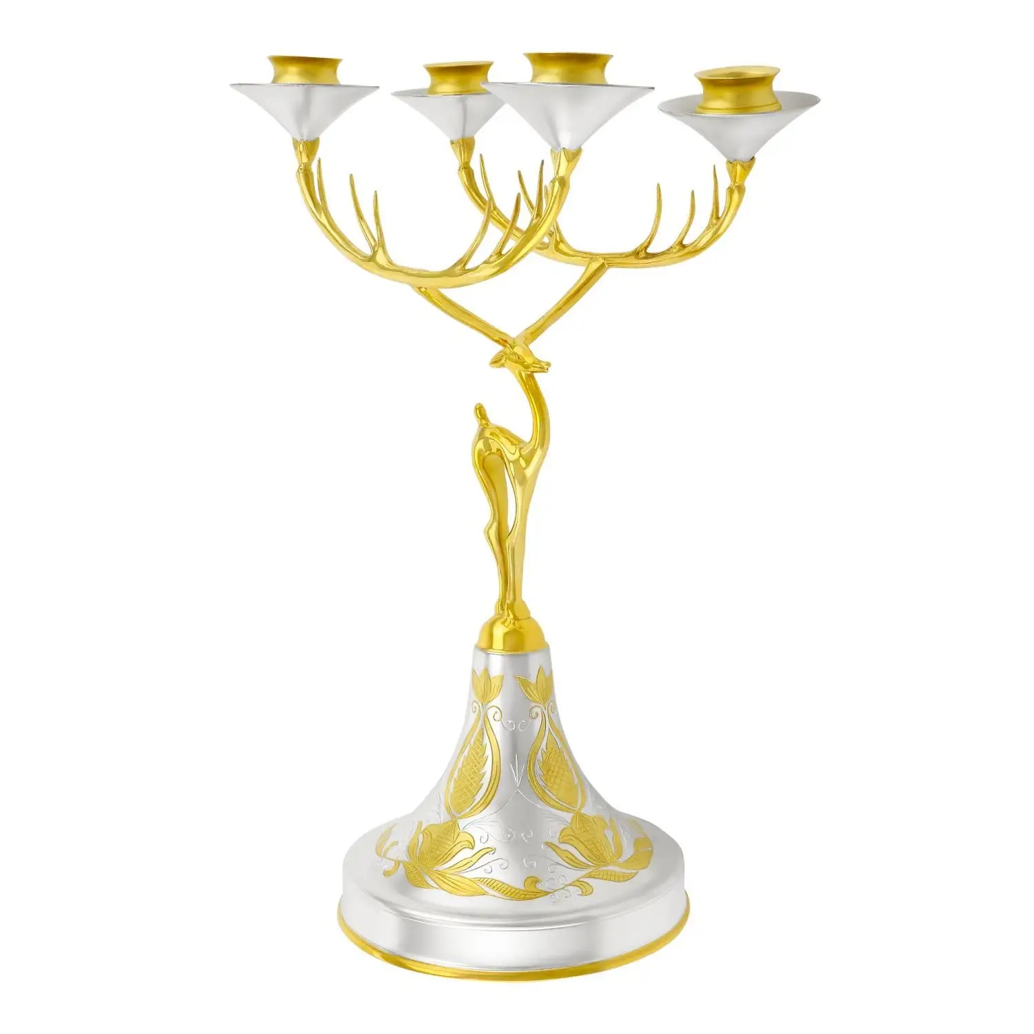 Серебряный подсвечник Олень