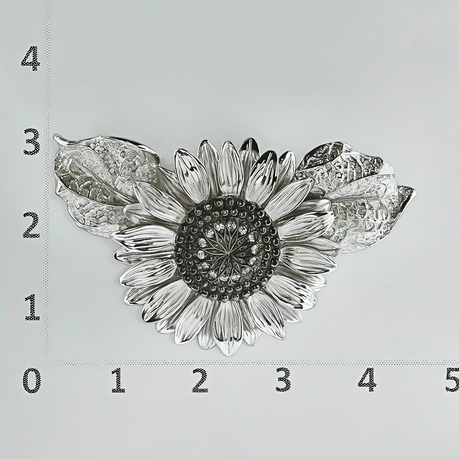 Серебряная подвеска Подсолнух с фианитамиФото 29057-02.jpg