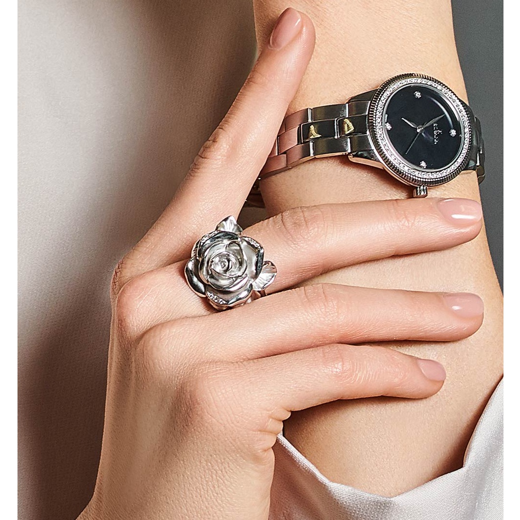 Серебряное кольцо Белая роза с фианитамиФото 29059-03.jpg