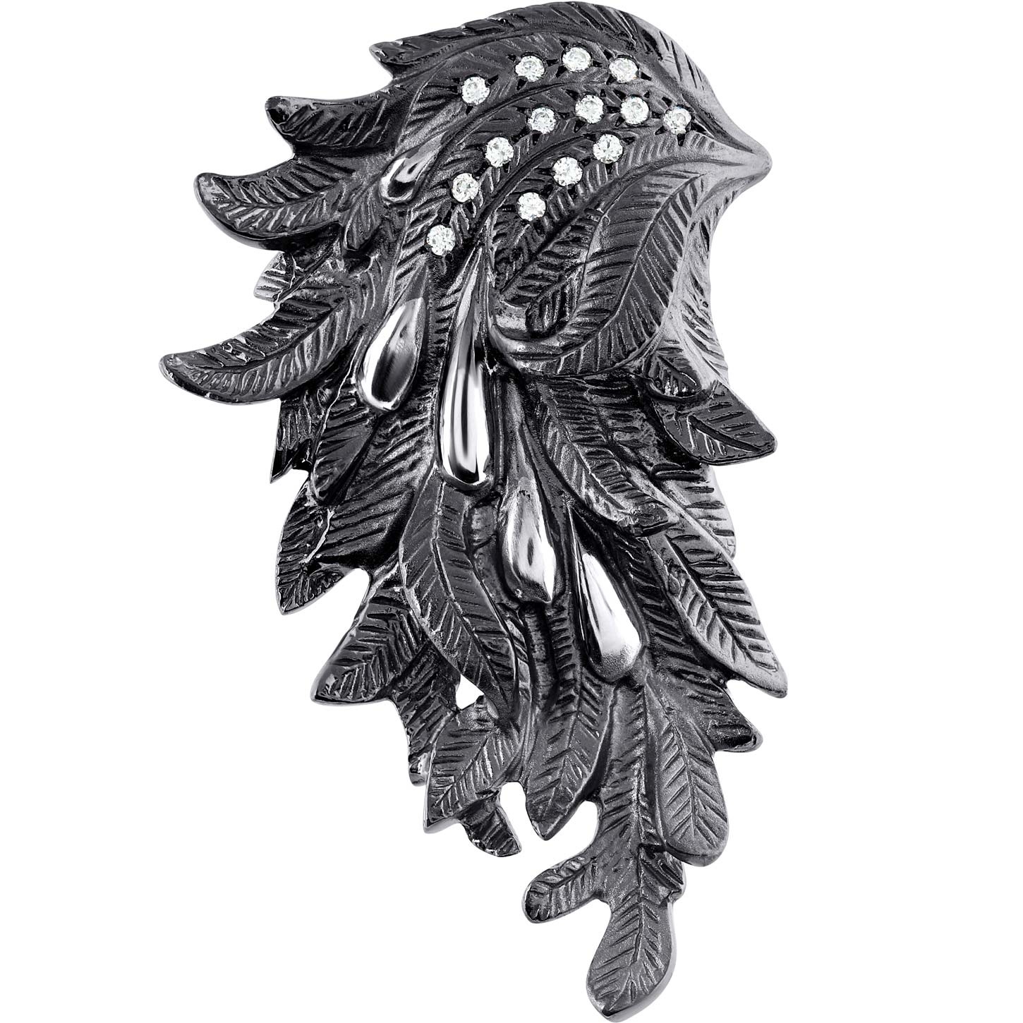 Серебряная подвеска Крылья с фианитами