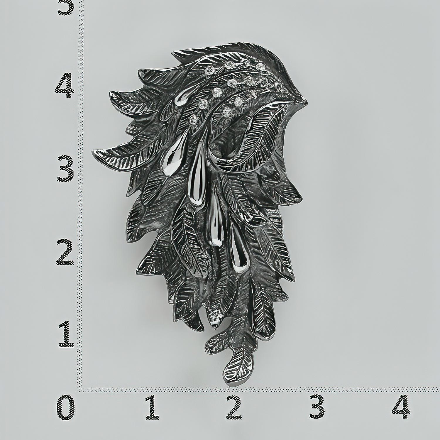 Серебряная подвеска Крылья с фианитамиФото 29063-02.jpg