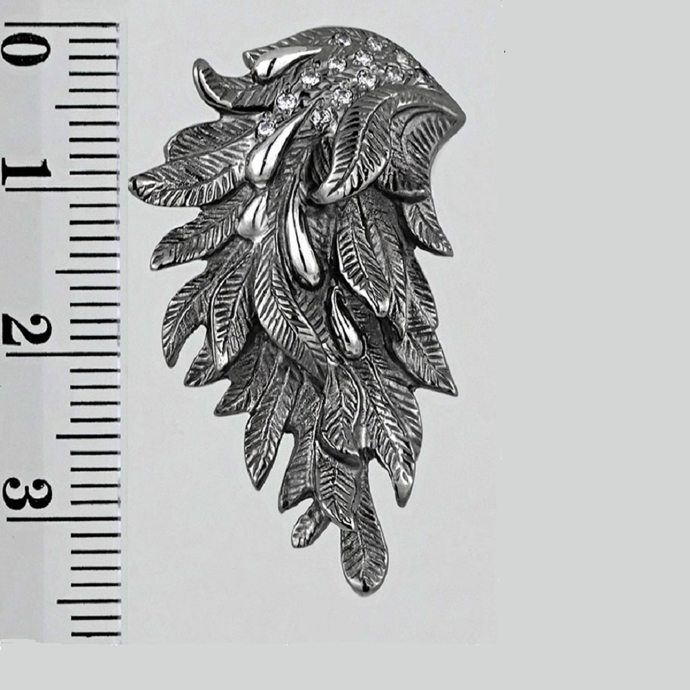 Серебряные серьги Крылья с фианитамиФото 29064-02.jpg