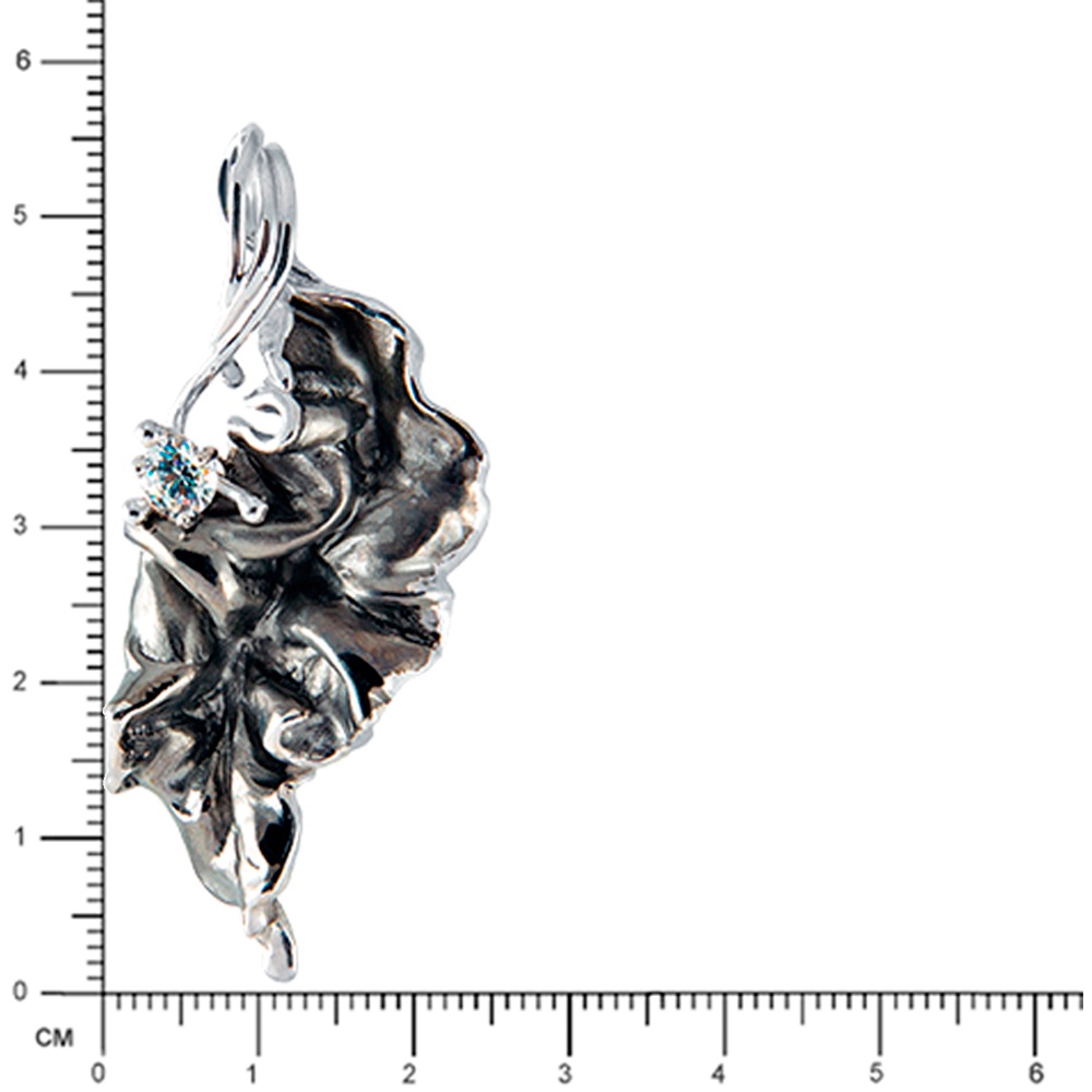 Серебряная подвеска Жабо с фианитамиФото 29069-04.jpg