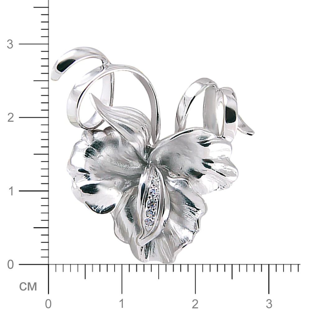 Серебряная подвеска Очарование с фианитамиФото 29072-02.jpg