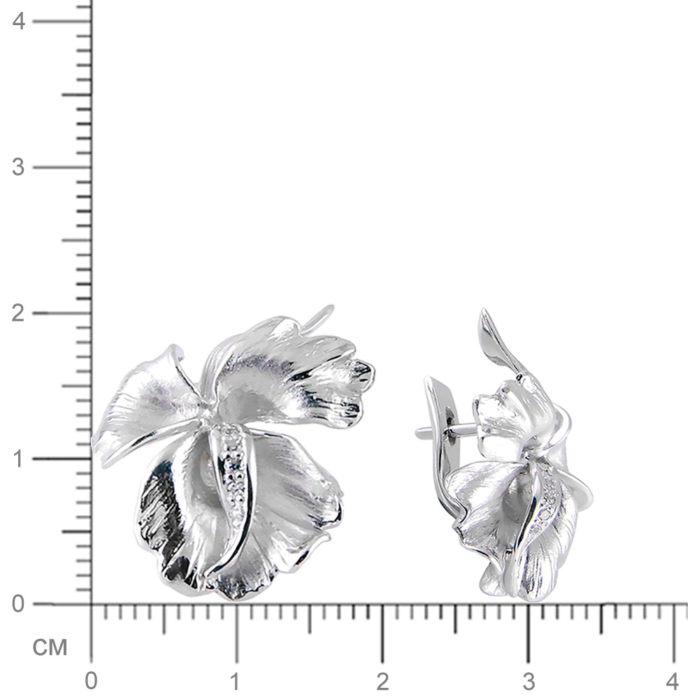 Серебряные серьги Очарование с фианитамиФото 29073-02.jpg