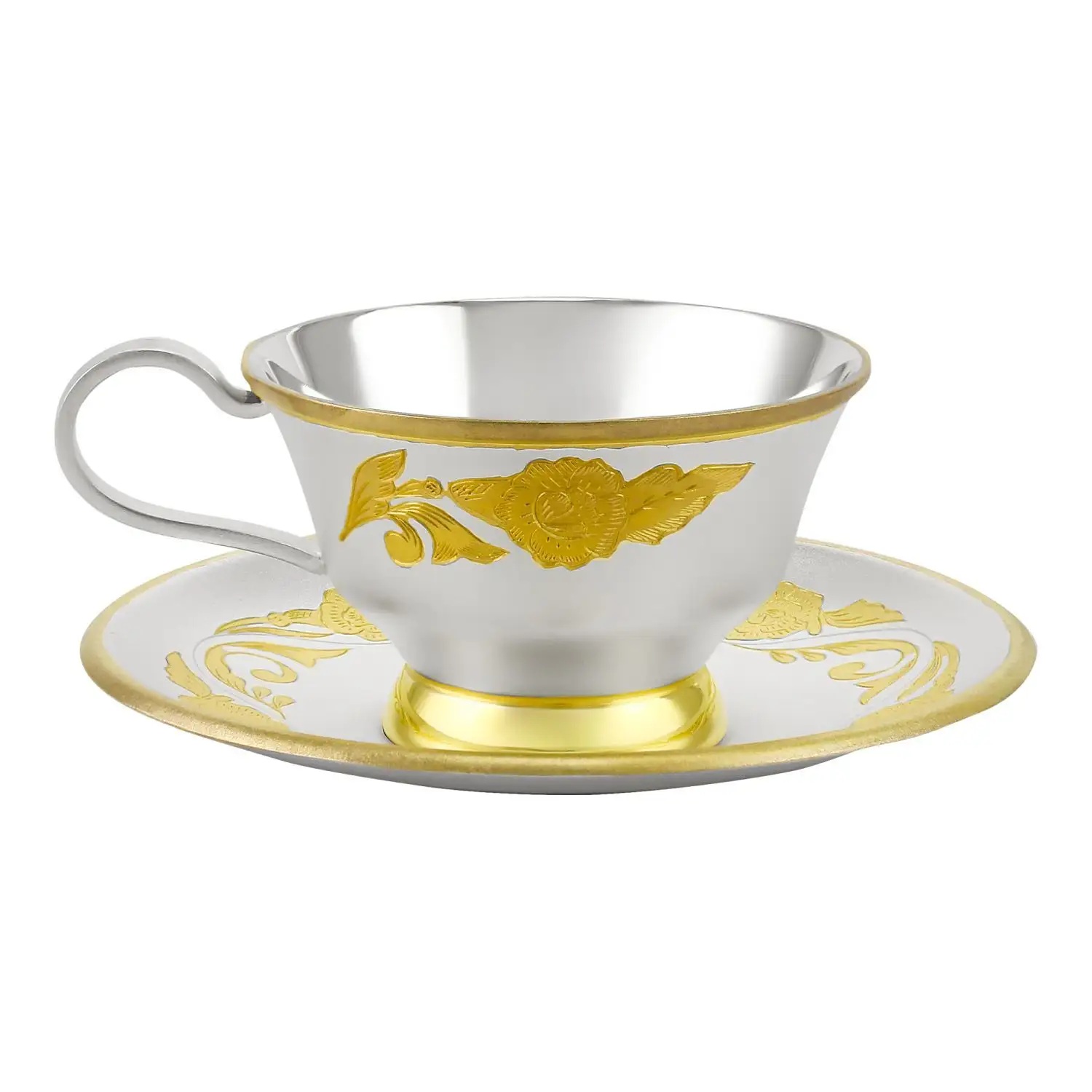 Серебряная чашка с блюдцем Сюрприз