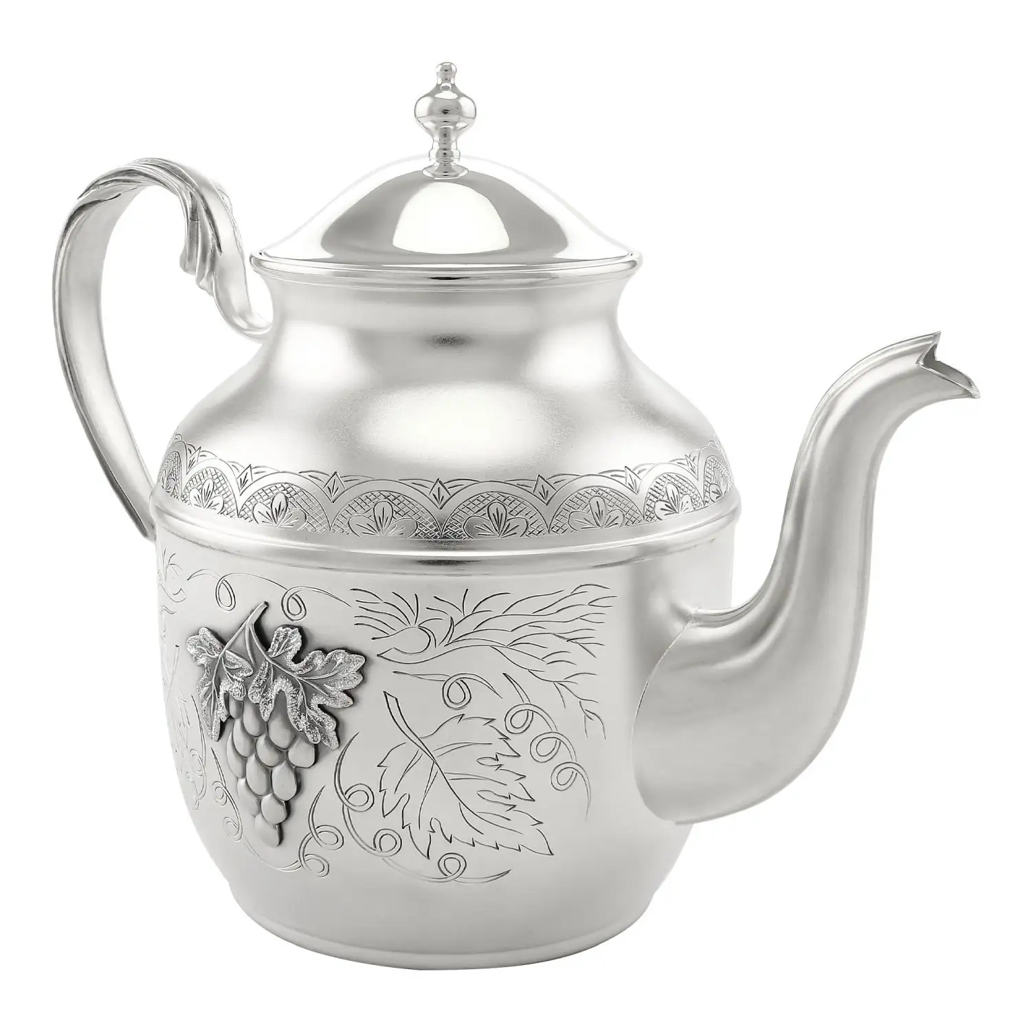 Серебряный чайник № 21 Виноградная лозаФото 29333-02.jpg