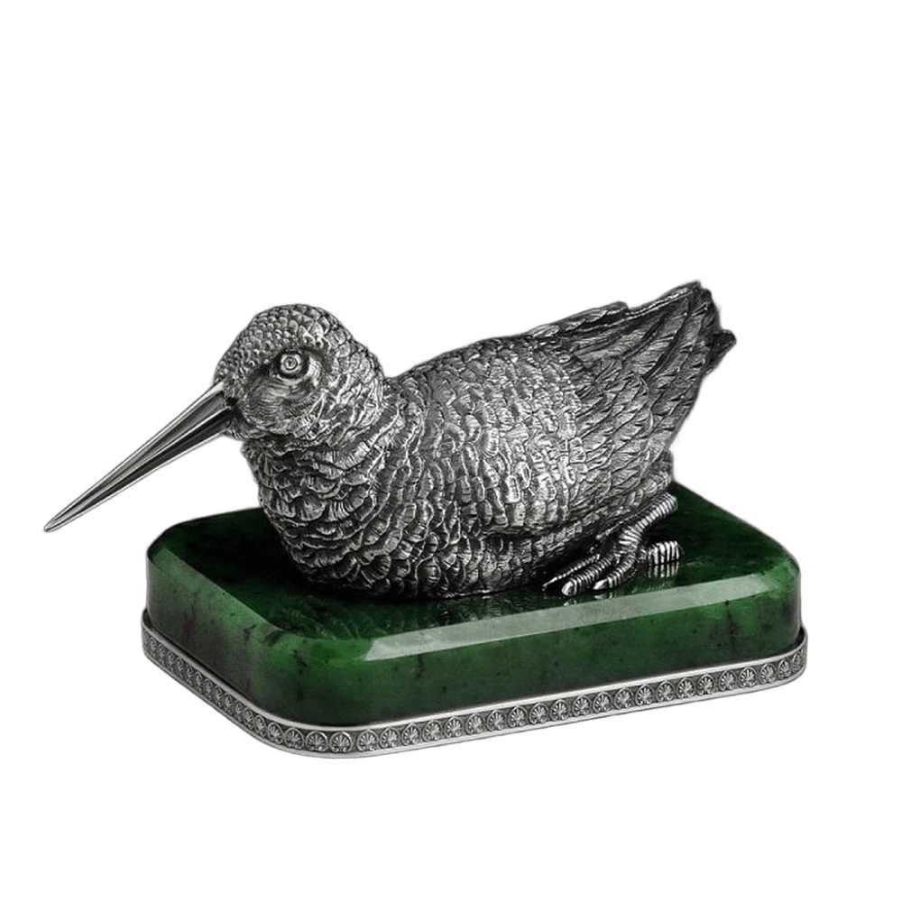 Серебряная скульптура Бекас