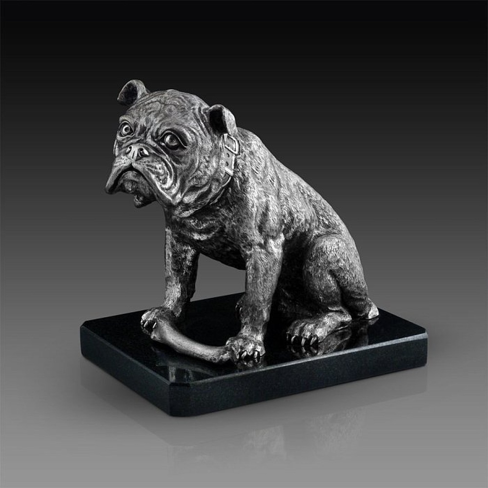 Серебряная статуэтка Французский бульдогФото 29338-02.jpg