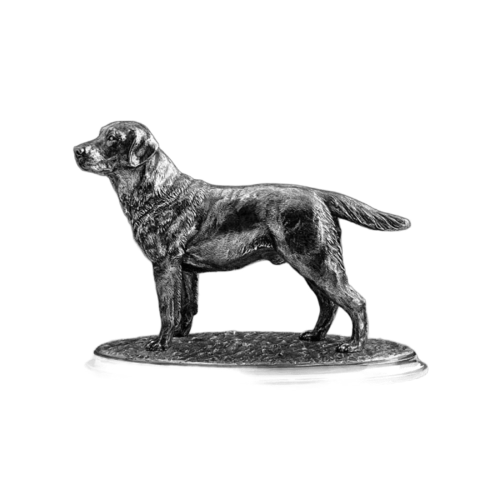 Серебряная скульптура собака Лабрадор