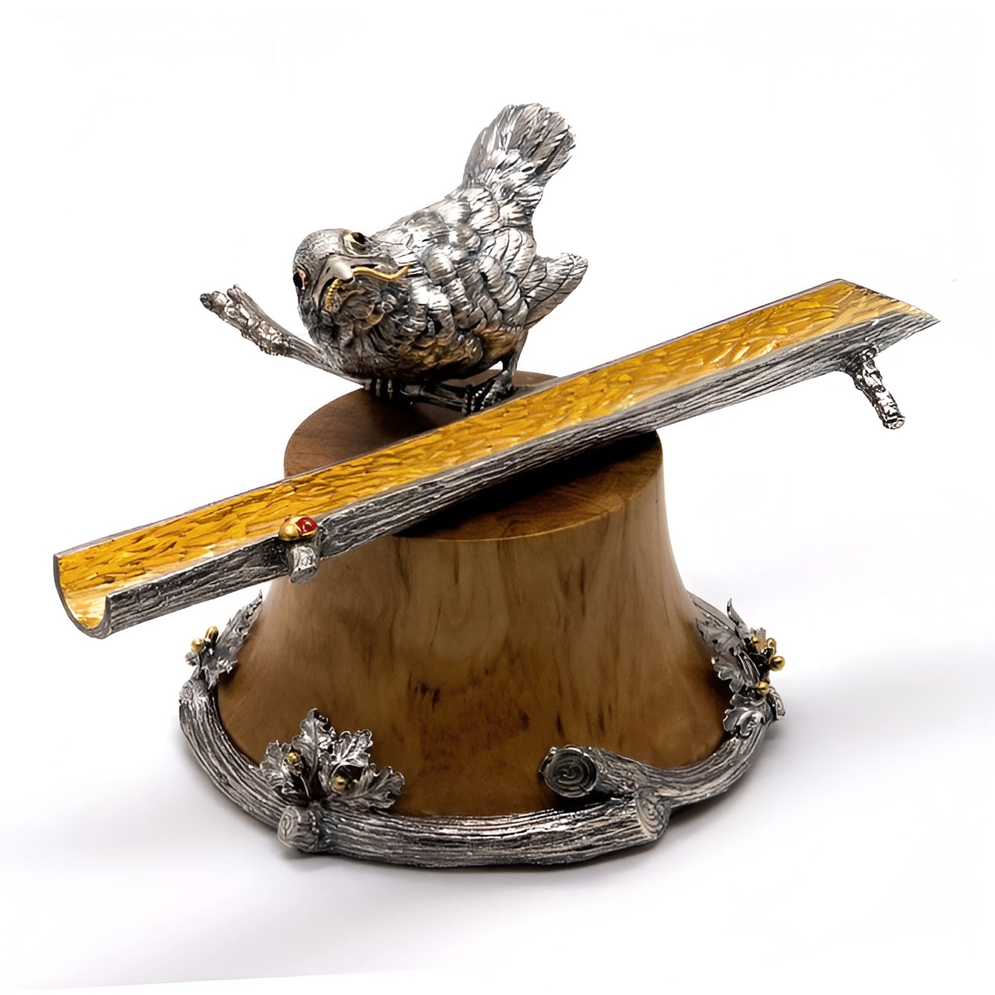 Серебряный письменный прибор-ручка ВоробейФото 29352-02.jpg