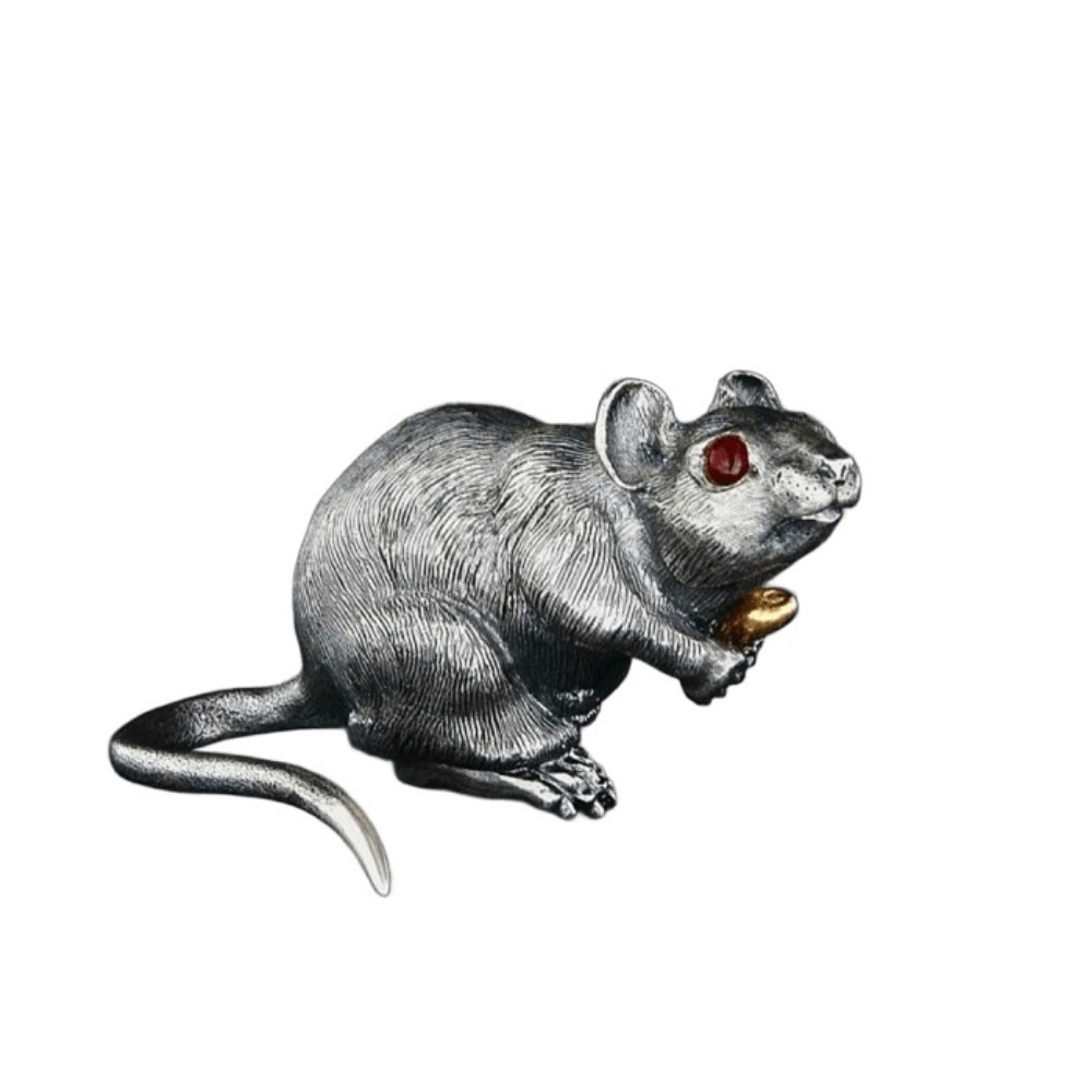 Серебряный сувенир-статуэтка Мышь