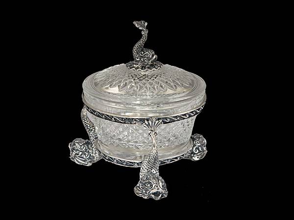 Серебряная икорница Рыбки-2Фото 29363-02.jpg