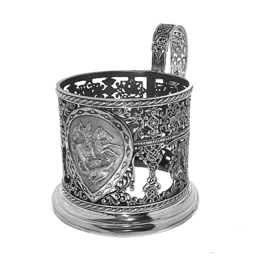 Серебряный подстаканник Георгий Победоносец