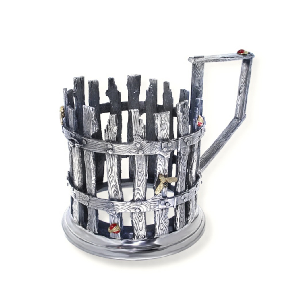 Серебряный подстаканник Лето