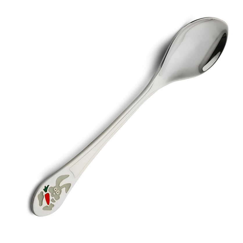 Серебряная ложка чайная Кролик с морковкой