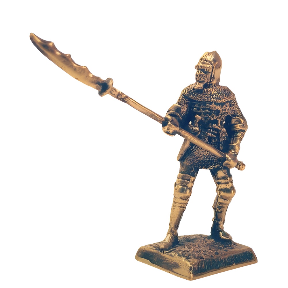Бронзовая статуэтка Тяжёлый пехотинец с глефой (Генуэзцы - экспедиция Карло Ломеллино 1434 год)
