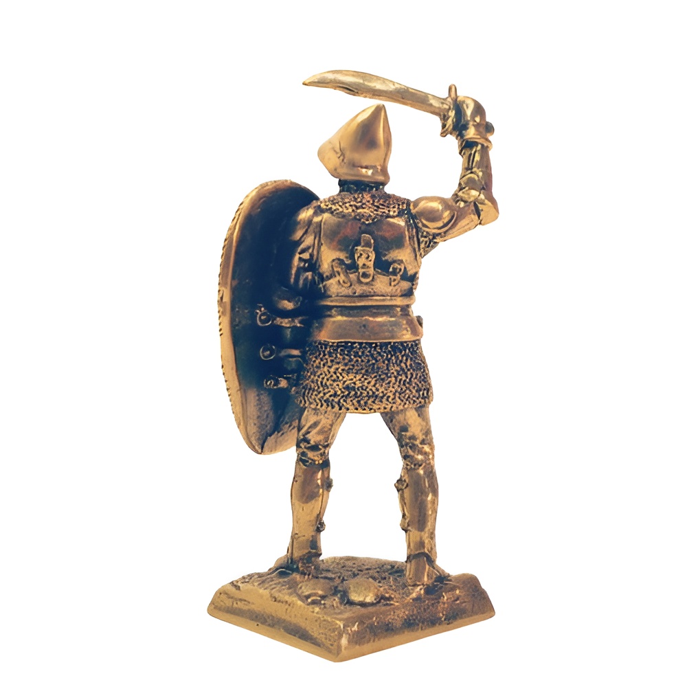 Бронзовая статуэтка Тяжёлый пехотинец со щитом и фальшионом (Генуэзцы - экспедиция Карло Ломеллино 1434 год)Фото 29412-02.jpg