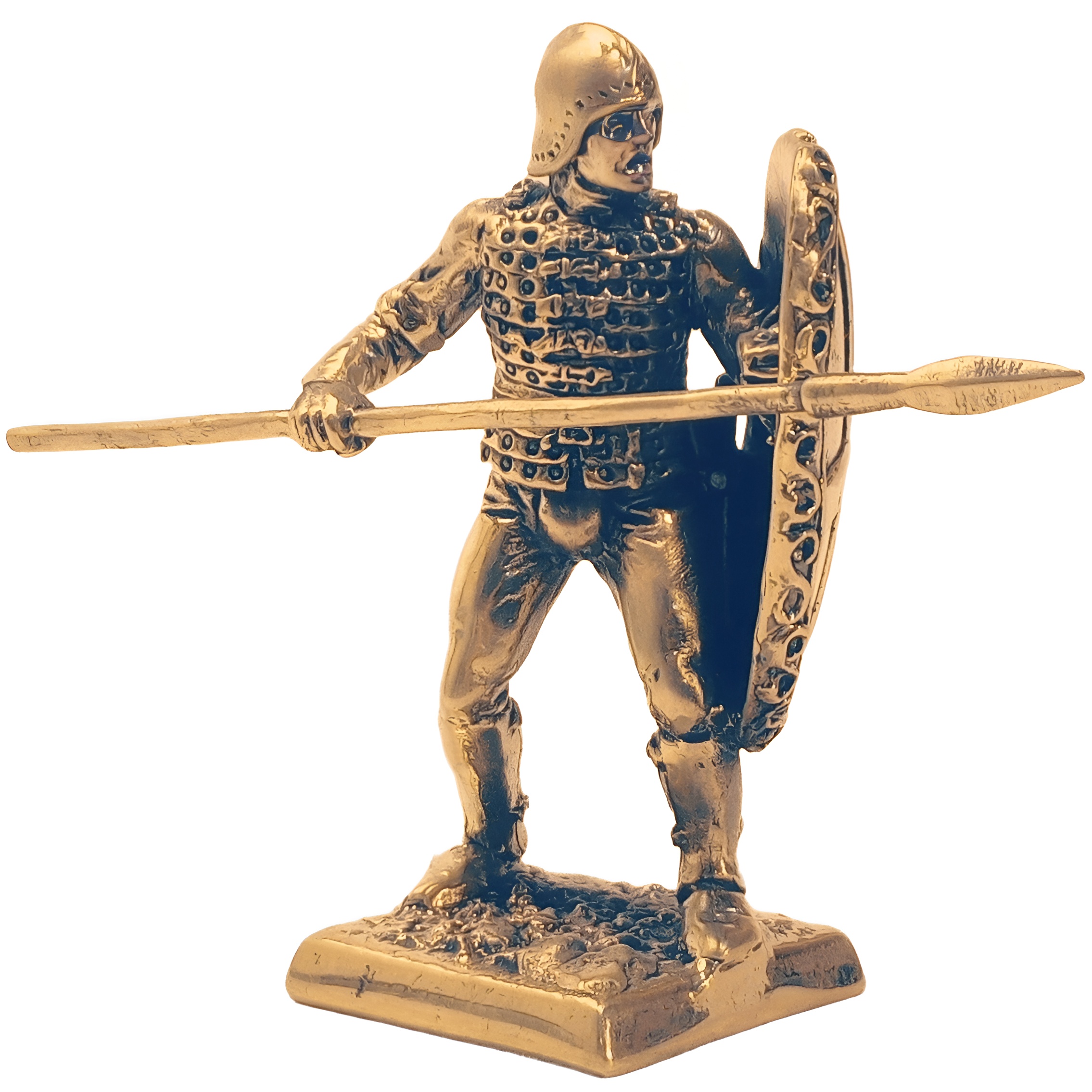 Бронзовая статуэтка Легкий пехотинец со щитом и копьём (Генуэзцы - экспедиция Карло Ломеллино 1434 год)