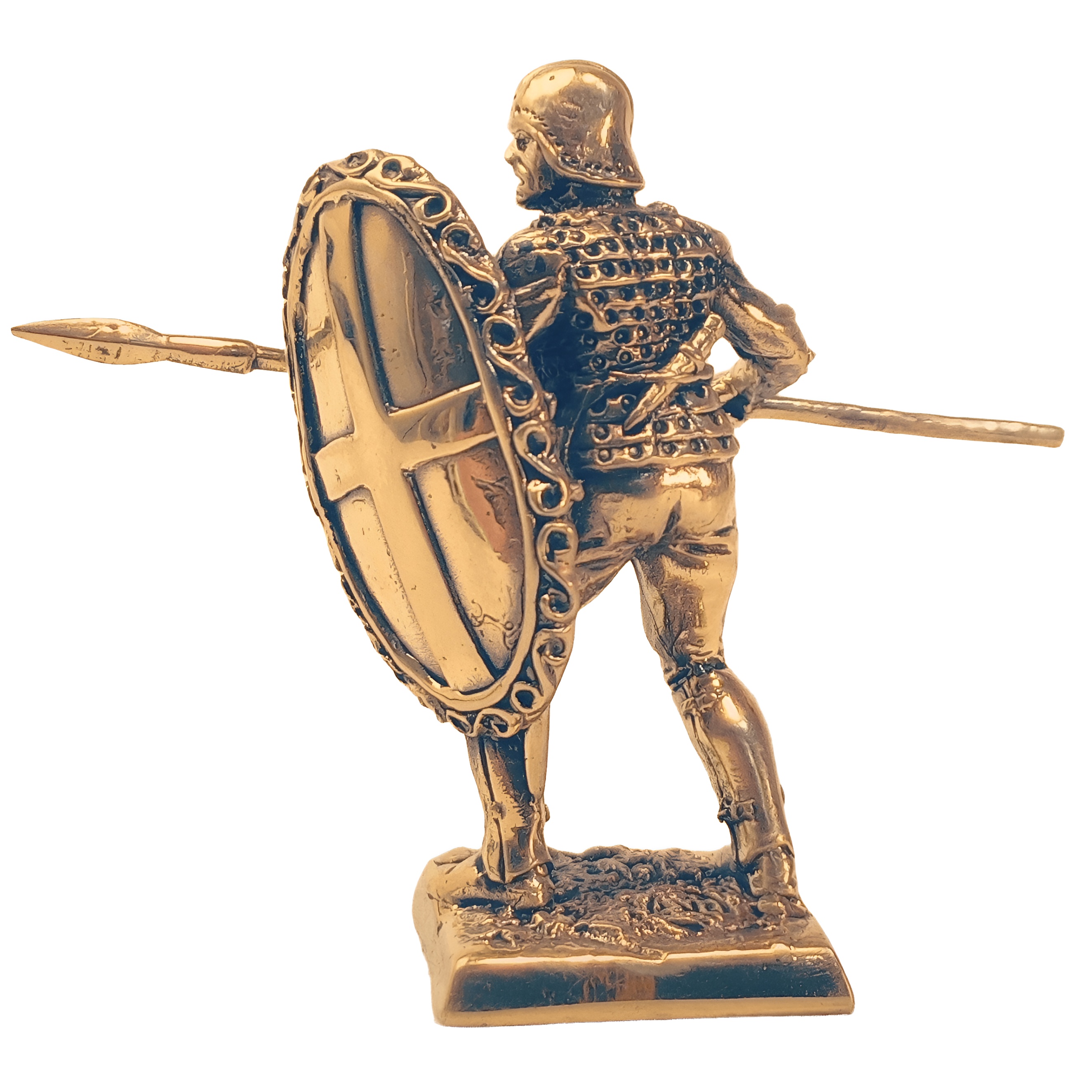 Бронзовая статуэтка Легкий пехотинец со щитом и копьём (Генуэзцы - экспедиция Карло Ломеллино 1434 год)Фото 29415-02.jpg