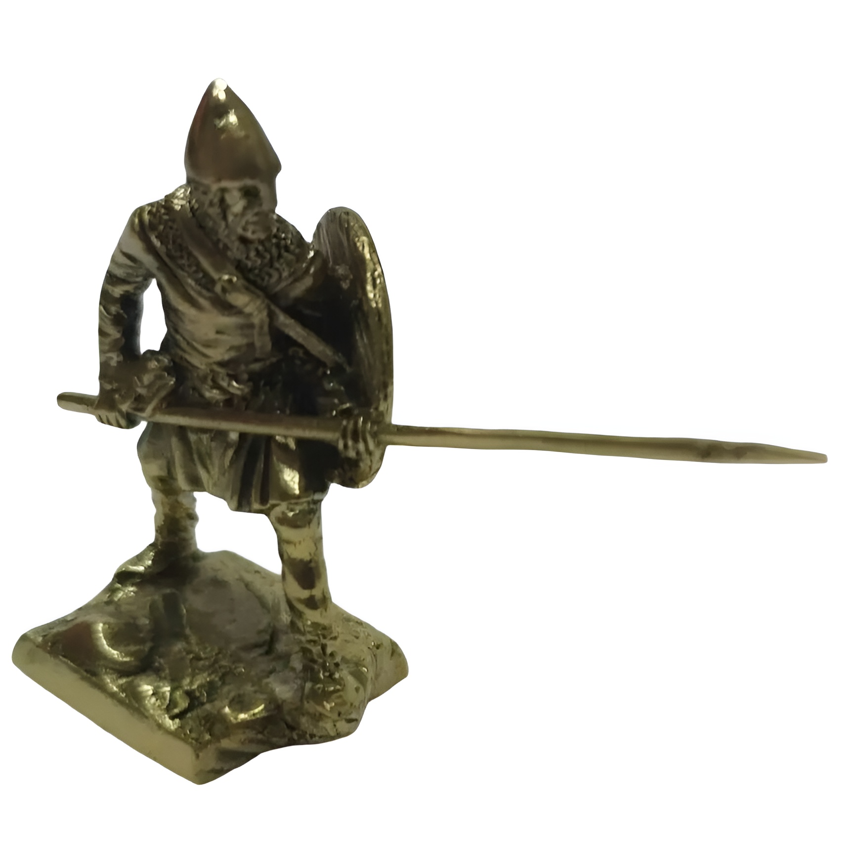 Бронзовая статуэтка Дружинник с основным боевым копьем (Войско князя Владимира Х век)