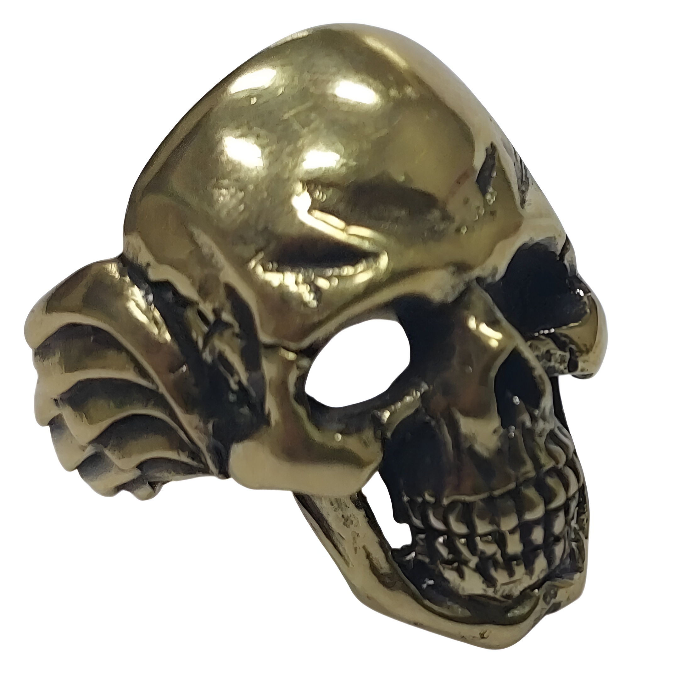 Бронзовое кольцо Череп большой