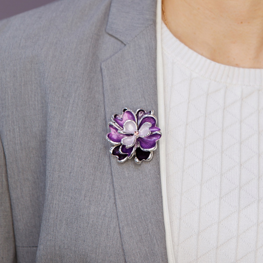 Shadore Брошь Цветок фиолетовыйФото 29482-04.jpg