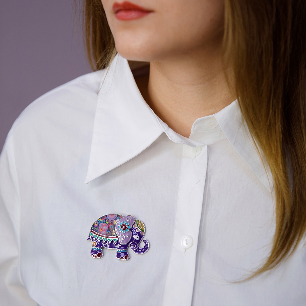 Shadore Брошь Слон фиолетовыйФото 29496-02.jpg