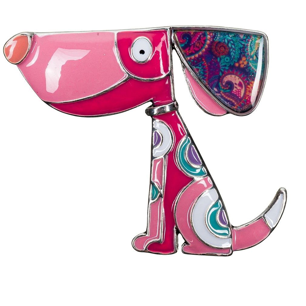 Shadore Брошь Собака розовая